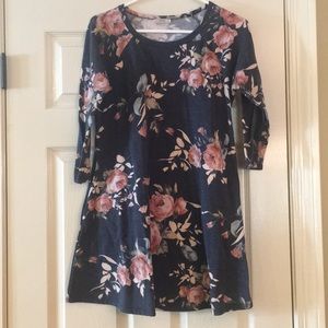 Navy Floral Dress